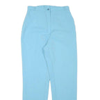 Womens Regular Fit Blue Polyester Blend Trousers W27 L29 Zip Closure Casual