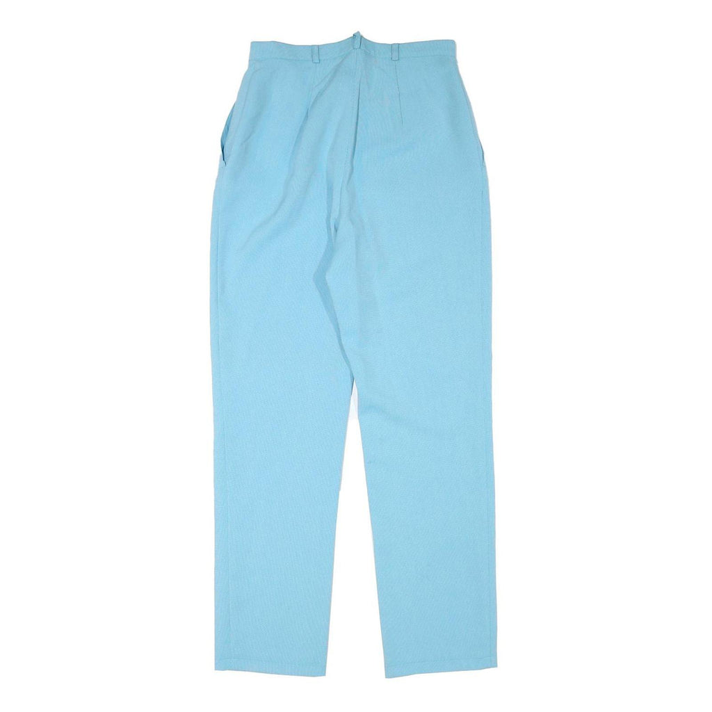 Womens Regular Fit Blue Polyester Blend Trousers W27 L29 Zip Closure Casual