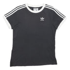 ADIDAS ORIGINALS Womens Black & White Classic T-Shirt UK 6 Short Sleeve Crew