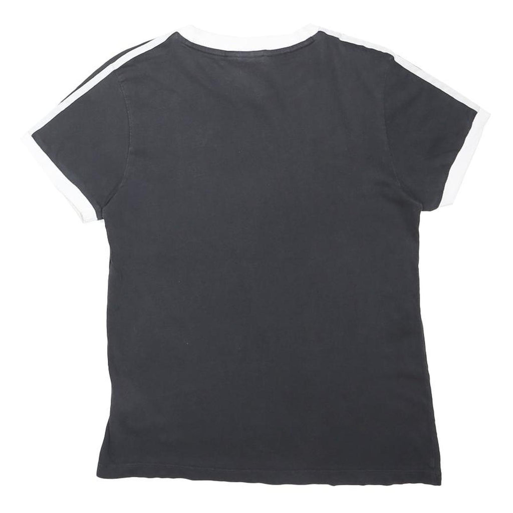 ADIDAS ORIGINALS Womens Black & White Classic T-Shirt UK 6 Short Sleeve Crew