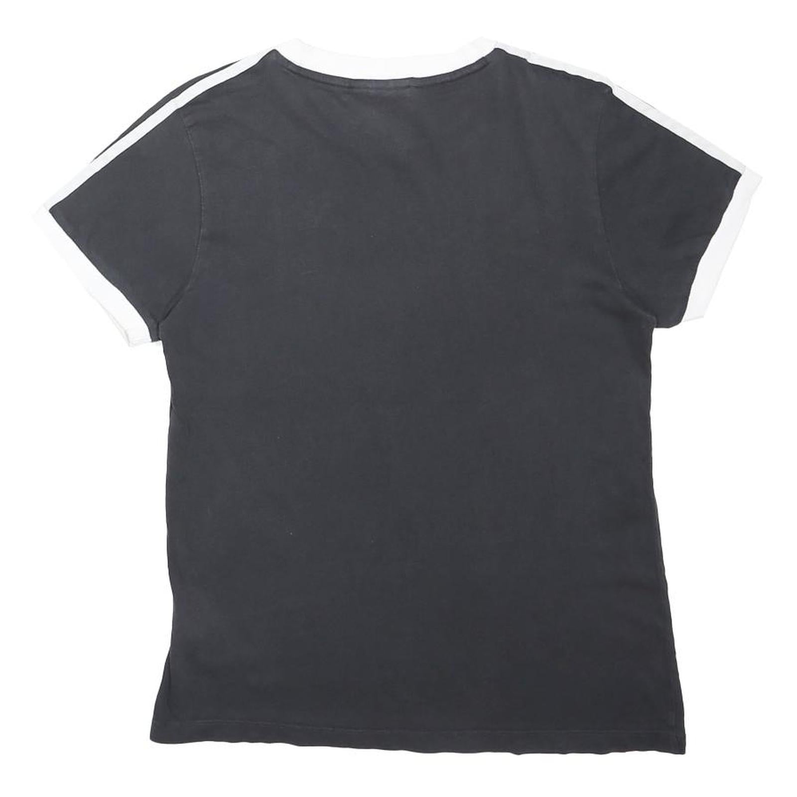 ADIDAS ORIGINALS Womens Black & White Classic T-Shirt UK 6 Short Sleeve Crew