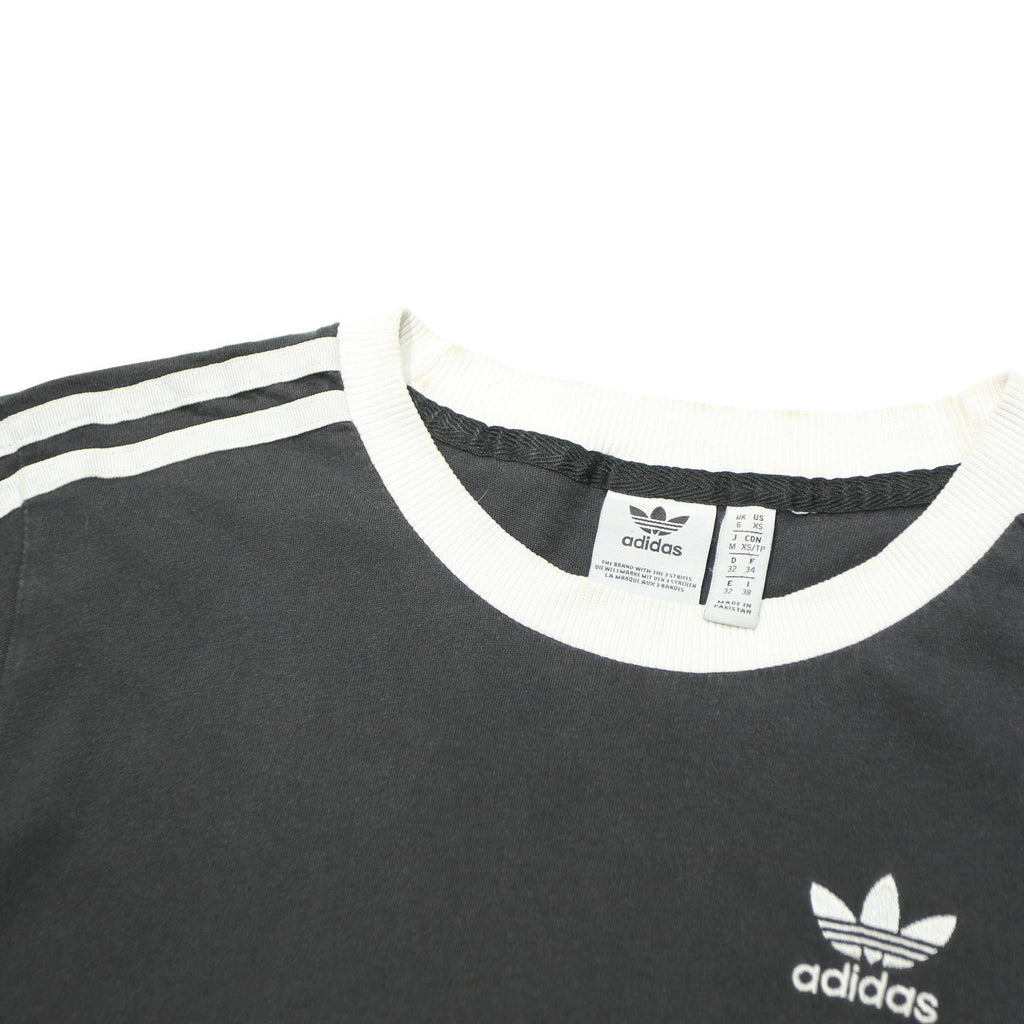 ADIDAS ORIGINALS Womens Black & White Classic T-Shirt UK 6 Short Sleeve Crew