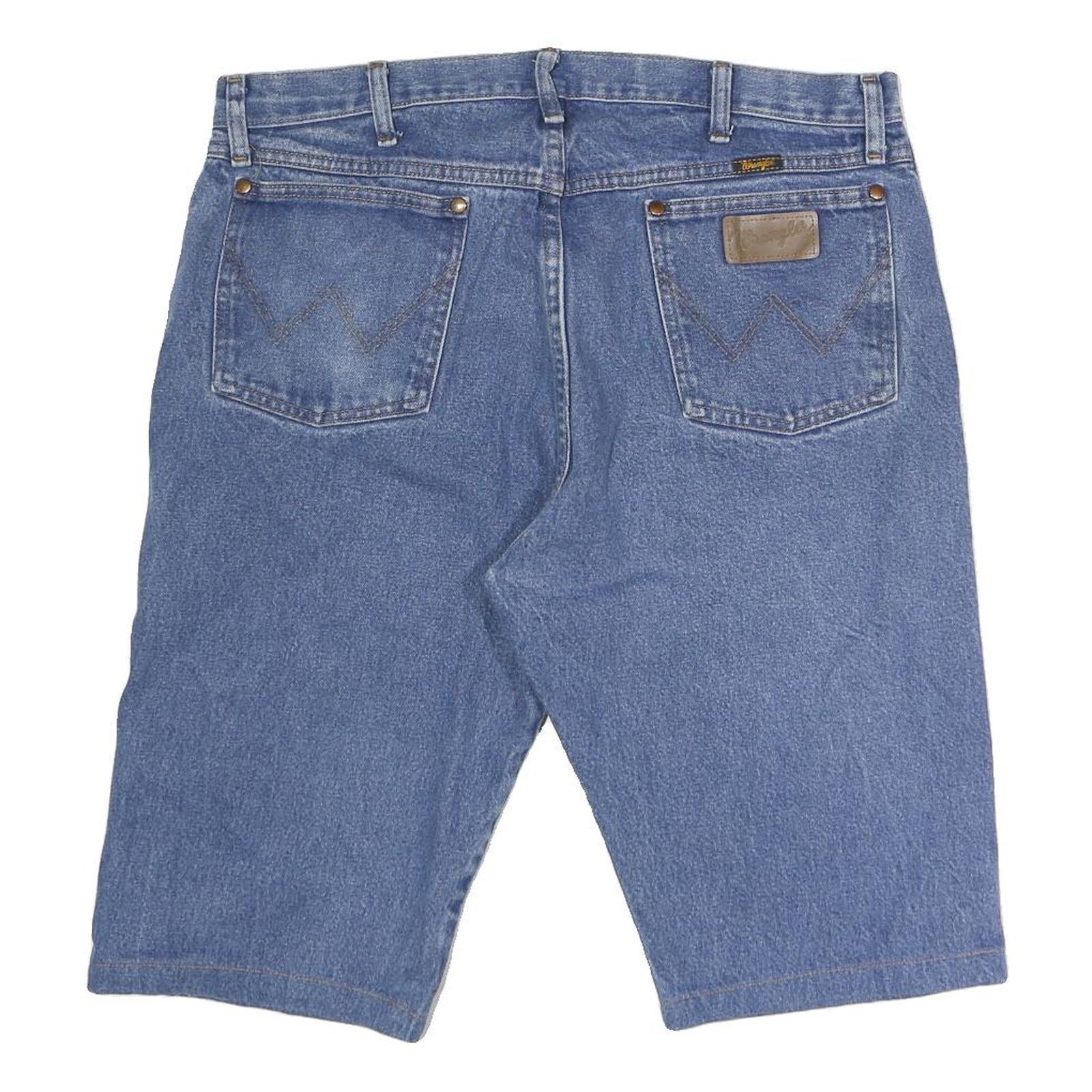 WRANGLER Mens Denim Blue Shorts L W36 Classic Casual Cotton Summer