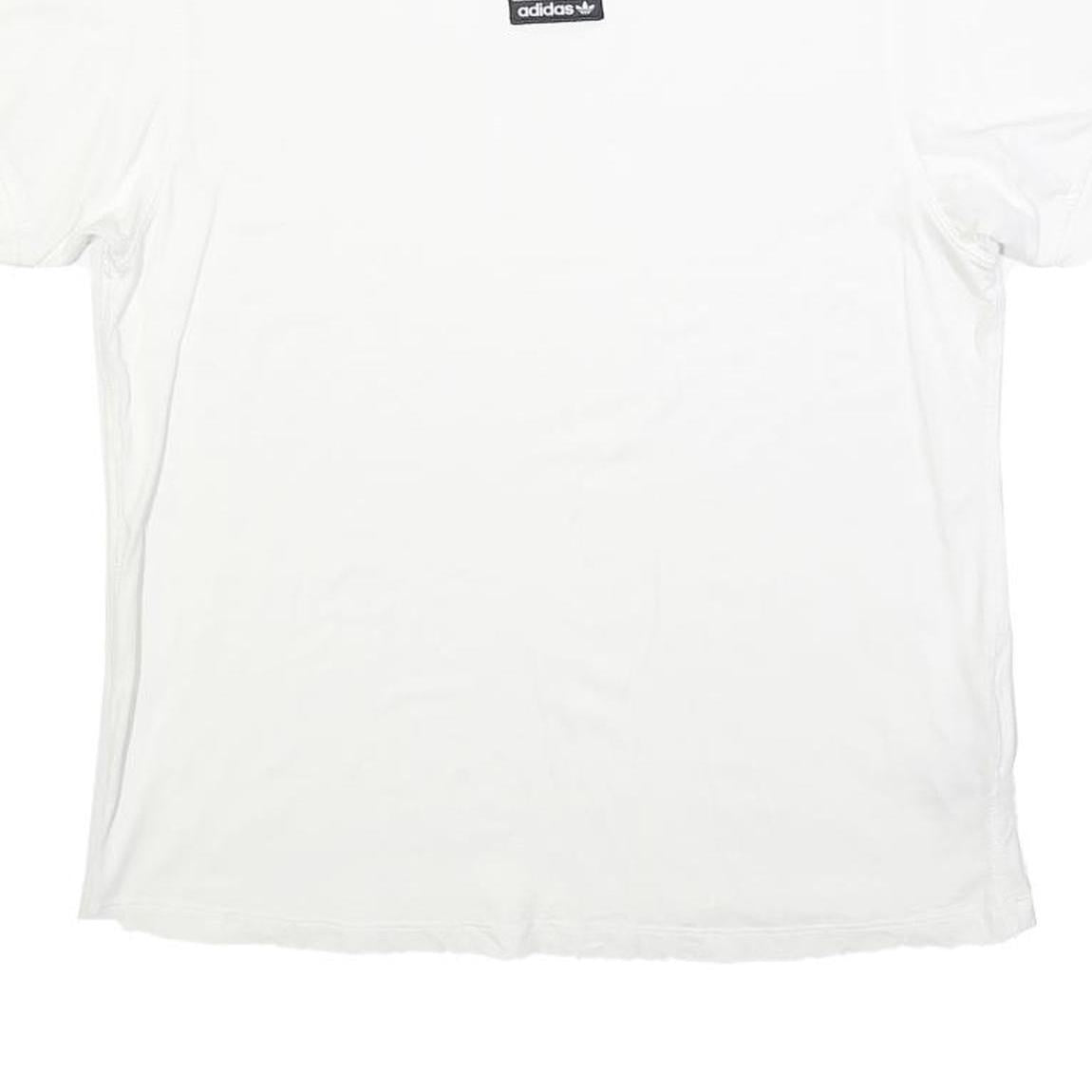 ADIDAS Womens White Graphic T-Shirt UK 18 Short Sleeve Crew Neck Logo Casual