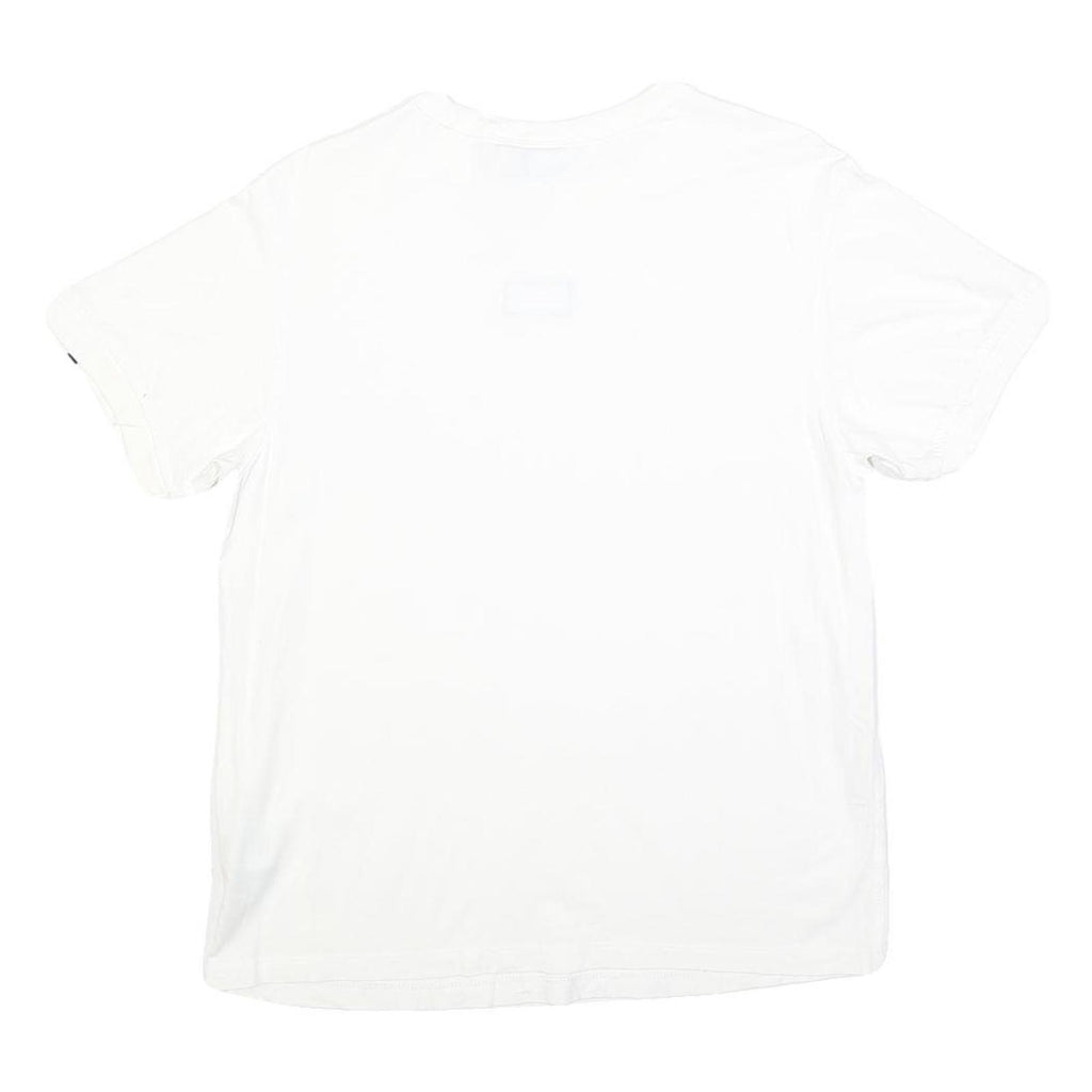 ADIDAS Womens White Graphic T-Shirt UK 18 Short Sleeve Crew Neck Logo Casual