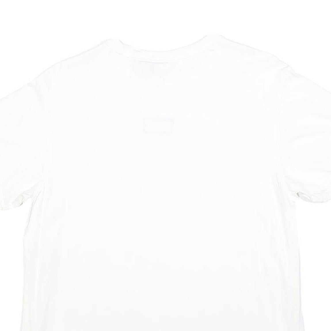 ADIDAS Womens White Graphic T-Shirt UK 18 Short Sleeve Crew Neck Logo Casual