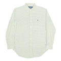 RALPH LAUREN Mens White & Blue Checked Shirt L Classic Fit Long Sleeve Button