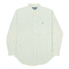 RALPH LAUREN Mens White & Blue Checked Shirt L Classic Fit Long Sleeve Button