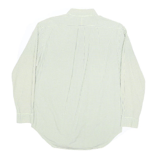 RALPH LAUREN Mens White & Blue Checked Shirt L Classic Fit Long Sleeve Button