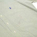 RALPH LAUREN Mens White & Blue Checked Shirt L Classic Fit Long Sleeve Button