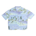 GLOBE TROTTER 2 Womens Light Blue & Green Printed Cotton Blend Shirt Short
