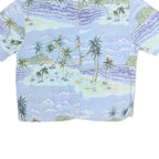 GLOBE TROTTER 2 Womens Light Blue & Green Printed Cotton Blend Shirt Short