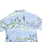 GLOBE TROTTER 2 Womens Light Blue & Green Printed Cotton Blend Shirt Short