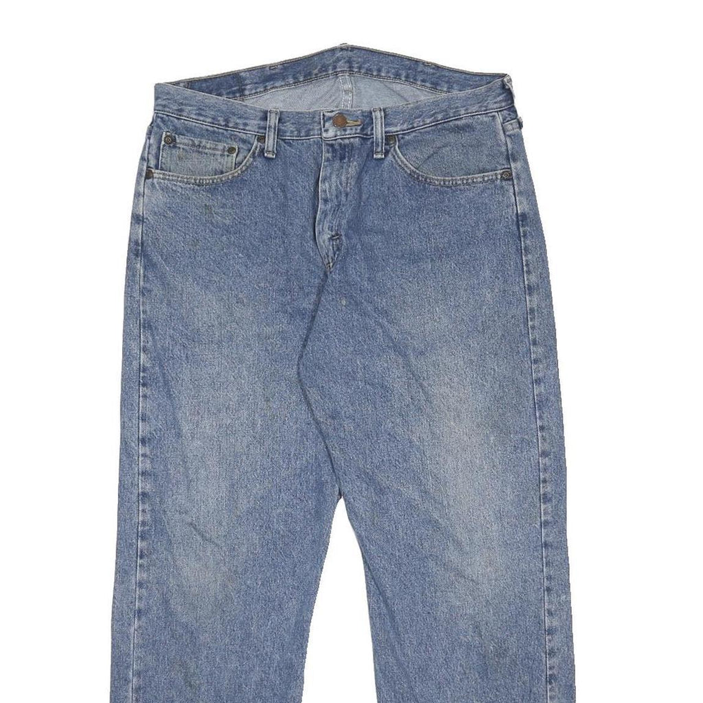 WRANGLER Mens Relaxed Blue Denim Jeans W34 L30 Classic Cotton Zip Pocketed