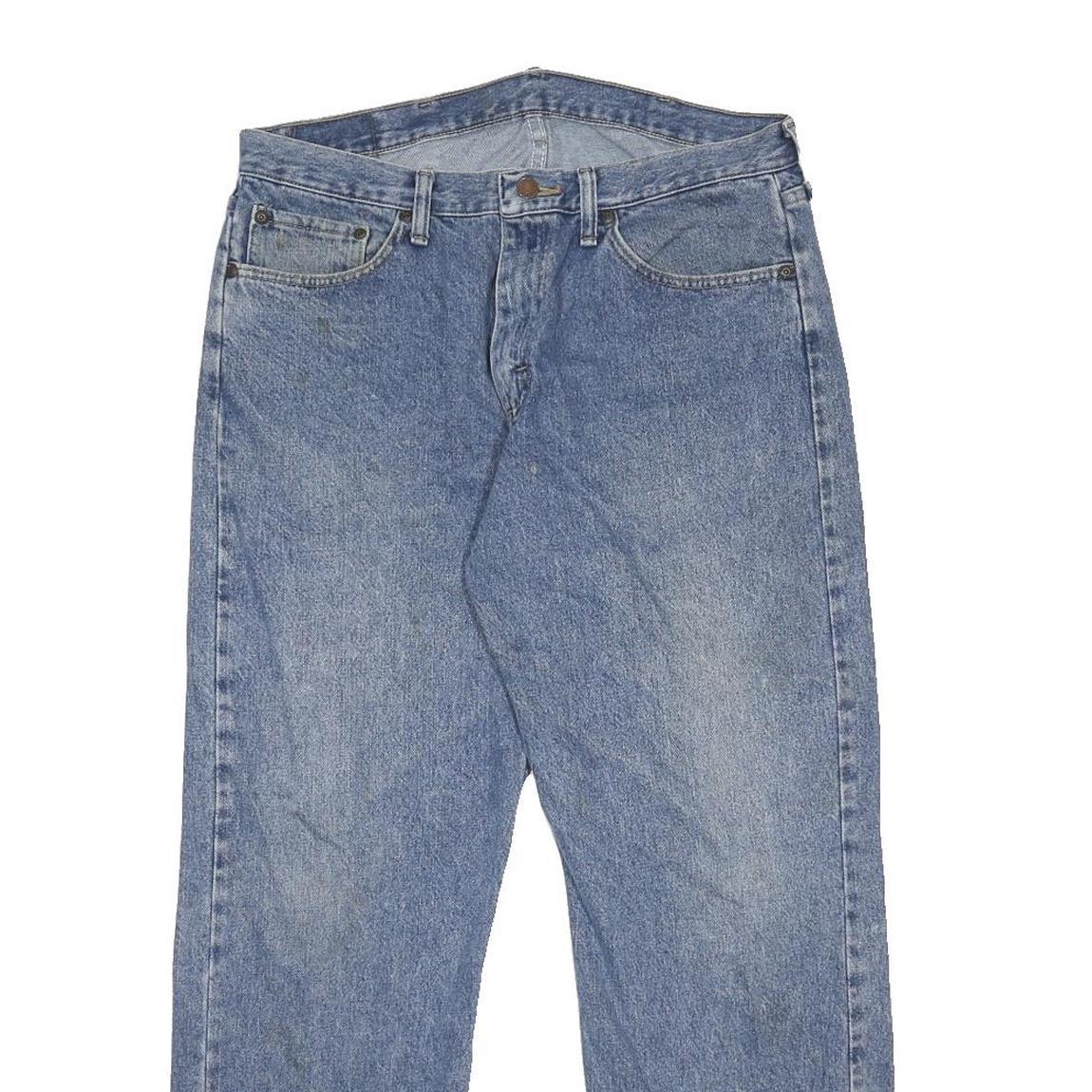 WRANGLER Mens Relaxed Blue Denim Jeans W34 L30 Classic Cotton Zip Pocketed