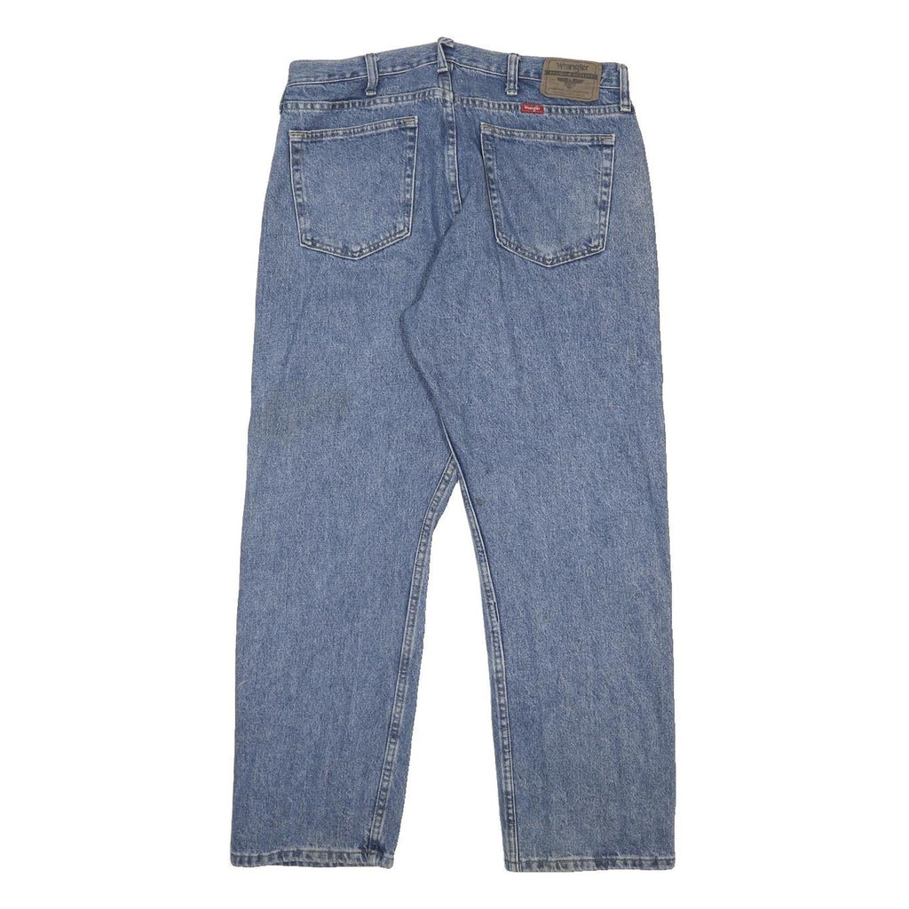 WRANGLER Mens Relaxed Blue Denim Jeans W34 L30 Classic Cotton Zip Pocketed