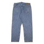 WRANGLER Mens Relaxed Blue Denim Jeans W34 L30 Classic Cotton Zip Pocketed