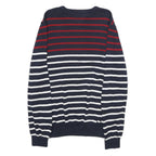 TOMMY HILFIGER Mens Navy Red & White Striped Plain Crew Neck Basic Knit XL