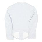 SANDRO Womens White Linen Blend Tailored Jacket S Zip Pockets Styled