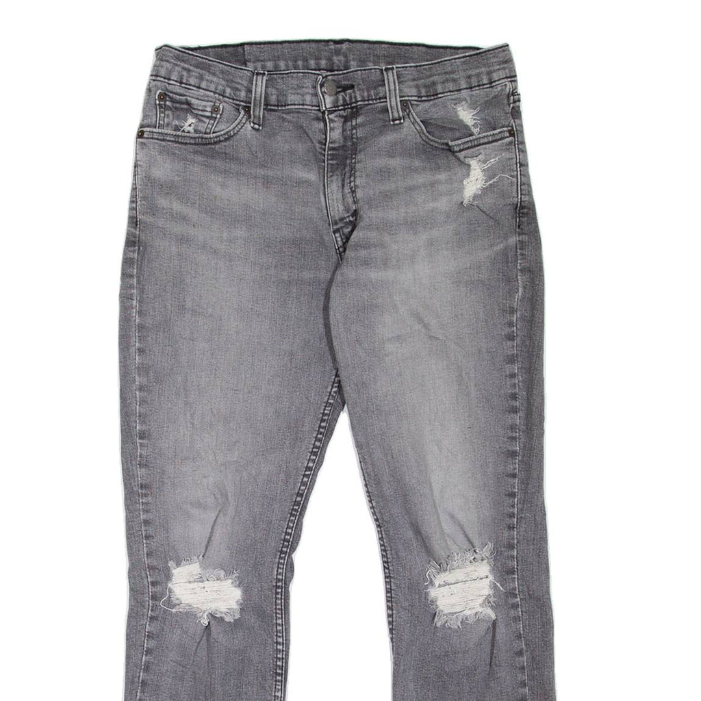 LEVI'S 511 Jeans Distressed Mens Grey Slim Straight Stone Wash W33 L30