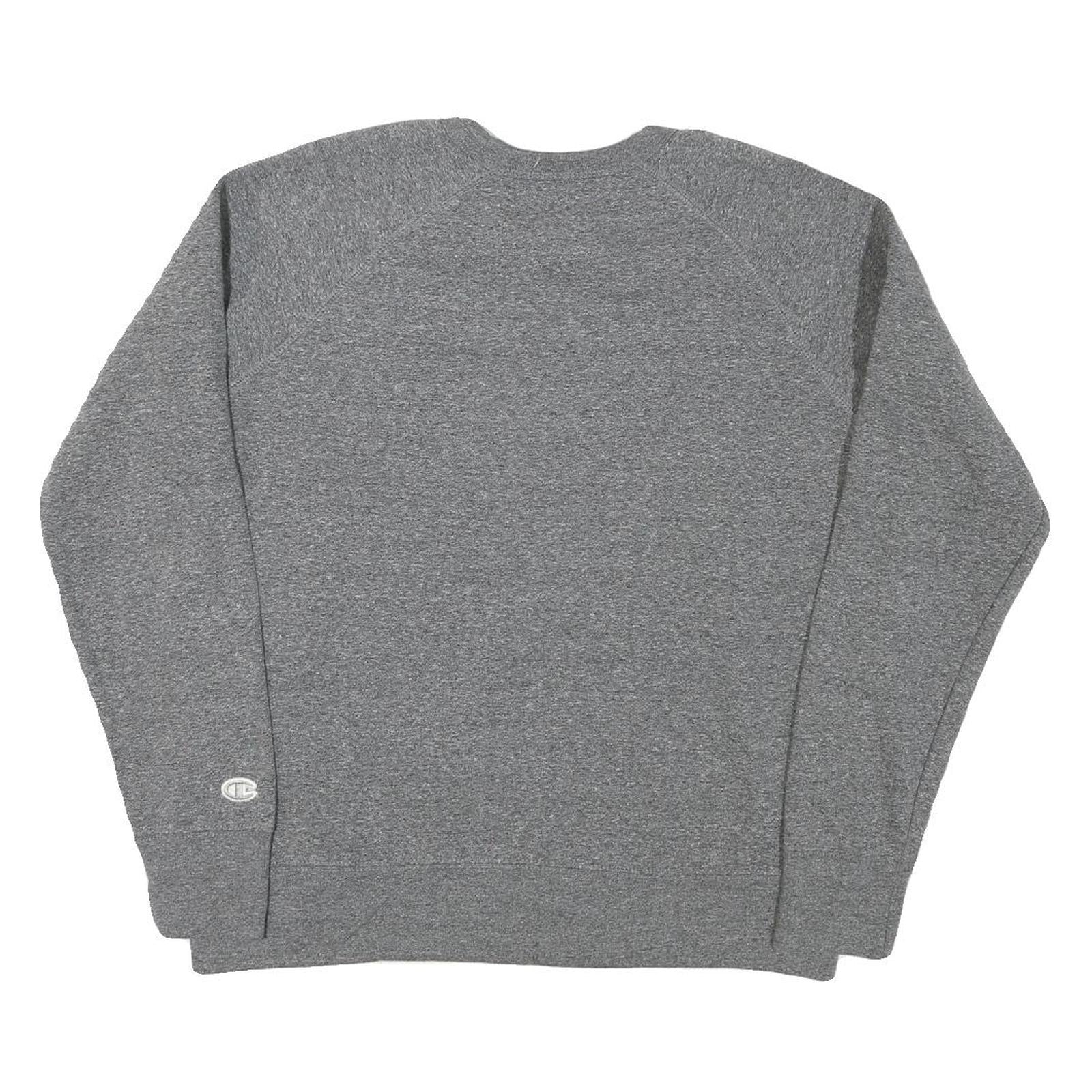 CHAMPION Mens Grey Cotton Blend Crew Neck M Classic Logo Sweatshirt