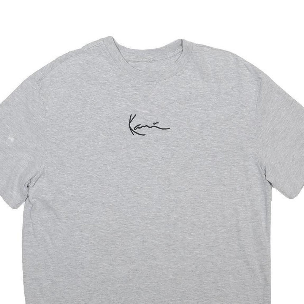 KARL KANI Mens Grey S Graphic T-Shirt Short Sleeve Crew Neck Cotton Blend