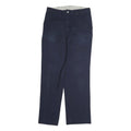 DICKIES Mens Cotton Navy Blue Regular Straight Leg Trousers W32 L30 Workwear