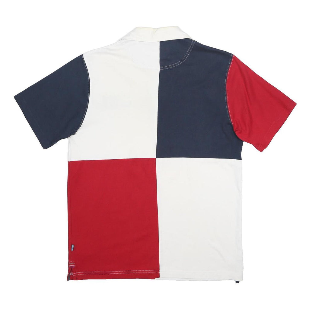 CANTERBURY Mens Blue & Red Rugby World Cup 2015 Short Sleeve Checked Polo Shirt