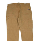 DICKIES Mens Regular Fit Straight Beige Cotton Blend Workwear W36 L30 Zip Jeans