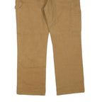 DICKIES Mens Regular Fit Straight Beige Cotton Blend Workwear W36 L30 Zip Jeans