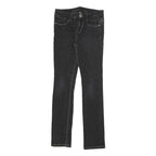 GUESS Womens Black Slim Jeans Denim W24 L25 Contrast Stitching Zip Closure