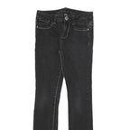 GUESS Womens Black Slim Jeans Denim W24 L25 Contrast Stitching Zip Closure