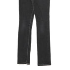 GUESS Womens Black Slim Jeans Denim W24 L25 Contrast Stitching Zip Closure