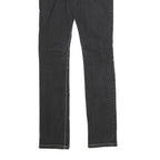 GUESS Womens Black Slim Jeans Denim W24 L25 Contrast Stitching Zip Closure