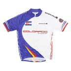 ENDURA Mens Blue & White Colorado Graphic T-Shirt S Short Sleeve Round Neck