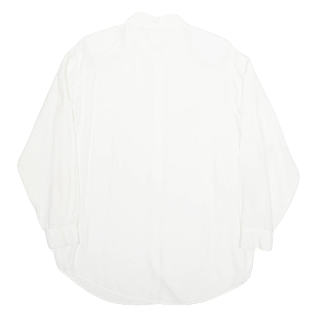 Womens Shirt White Collared Long Sleeve Viscose M