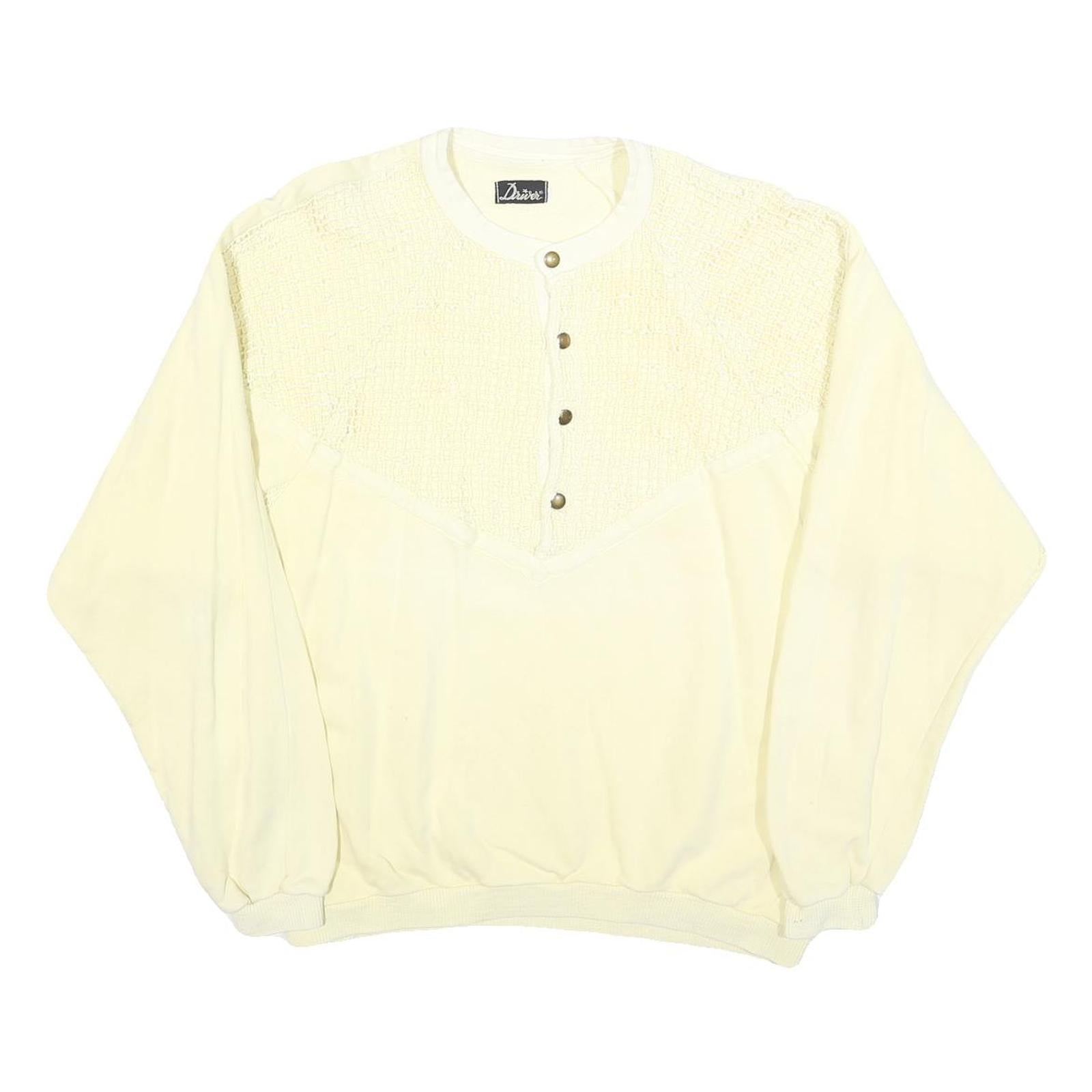 DRIVER Womens Cream Sweatshirt Crew Neck M Cotton Blend Pullover