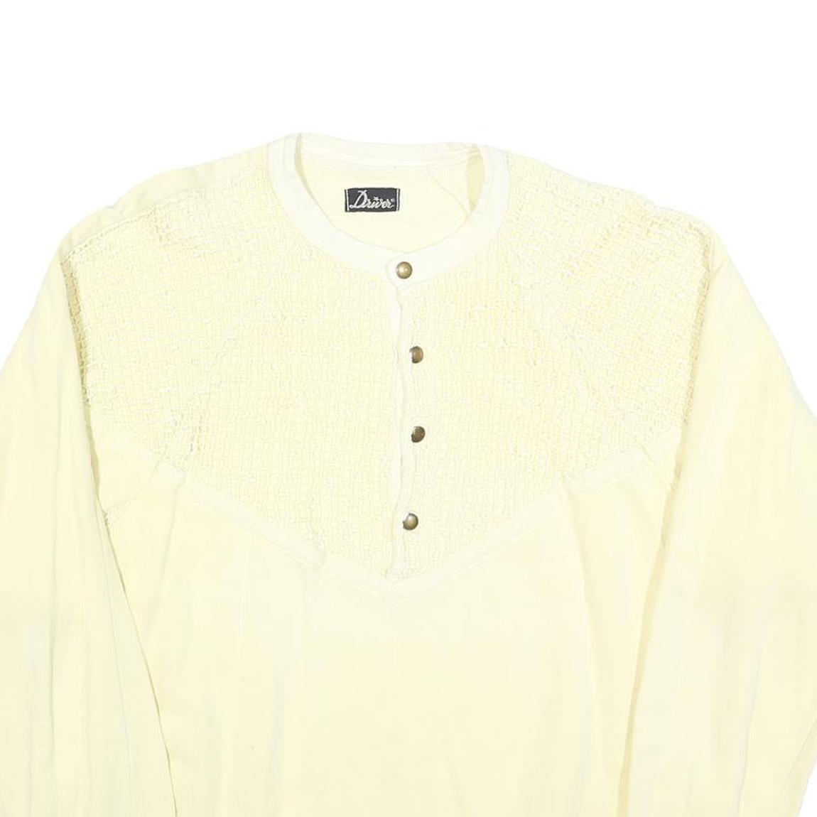 DRIVER Womens Cream Sweatshirt Crew Neck M Cotton Blend Pullover