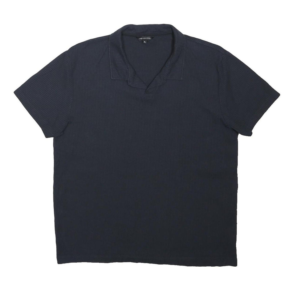 PEACOCKS Mens Navy Blue Short Sleeve Plain XL Cotton Blend Polo Shirt