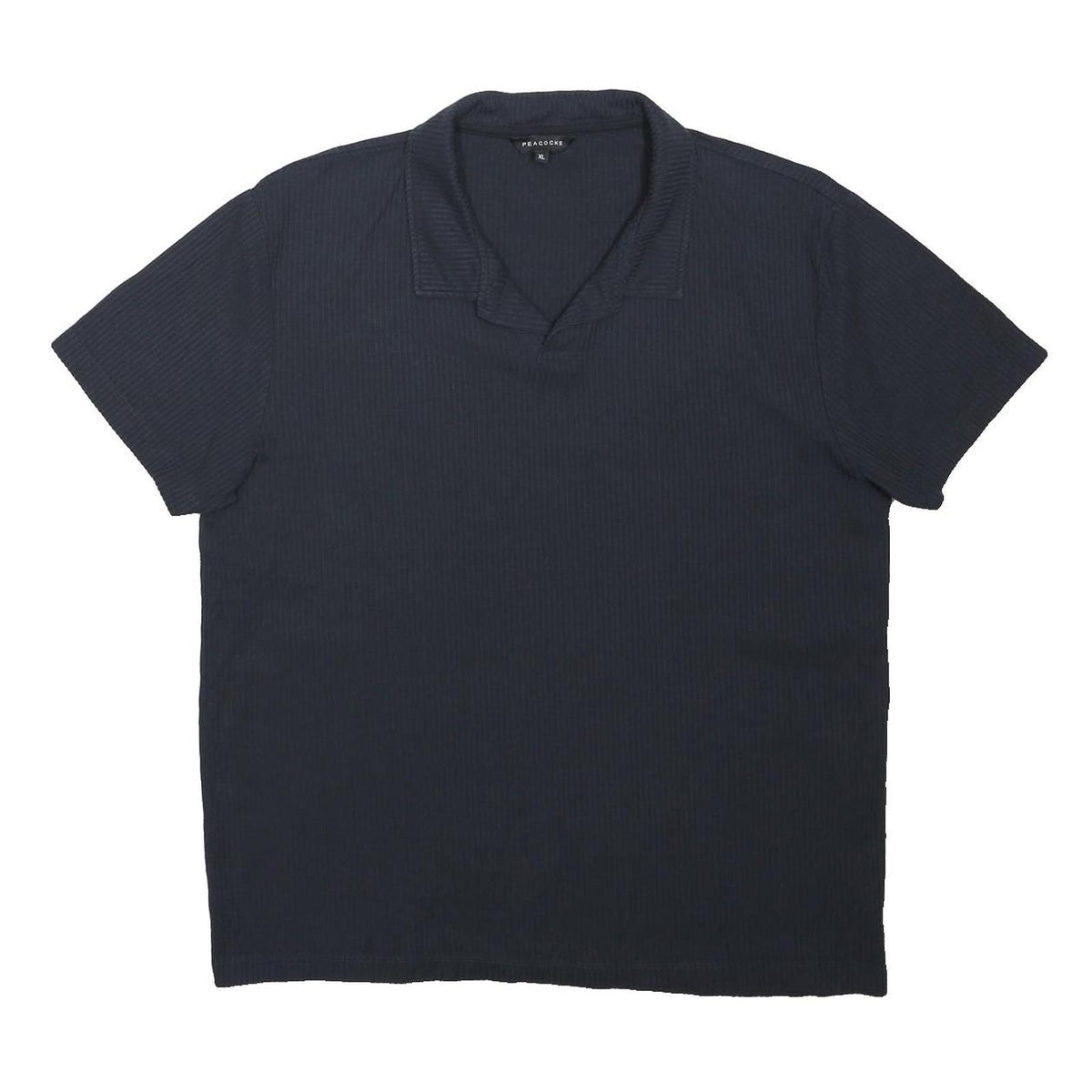 PEACOCKS Mens Navy Blue Short Sleeve Plain XL Cotton Blend Polo Shirt