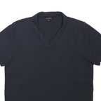 PEACOCKS Mens Navy Blue Short Sleeve Plain XL Cotton Blend Polo Shirt