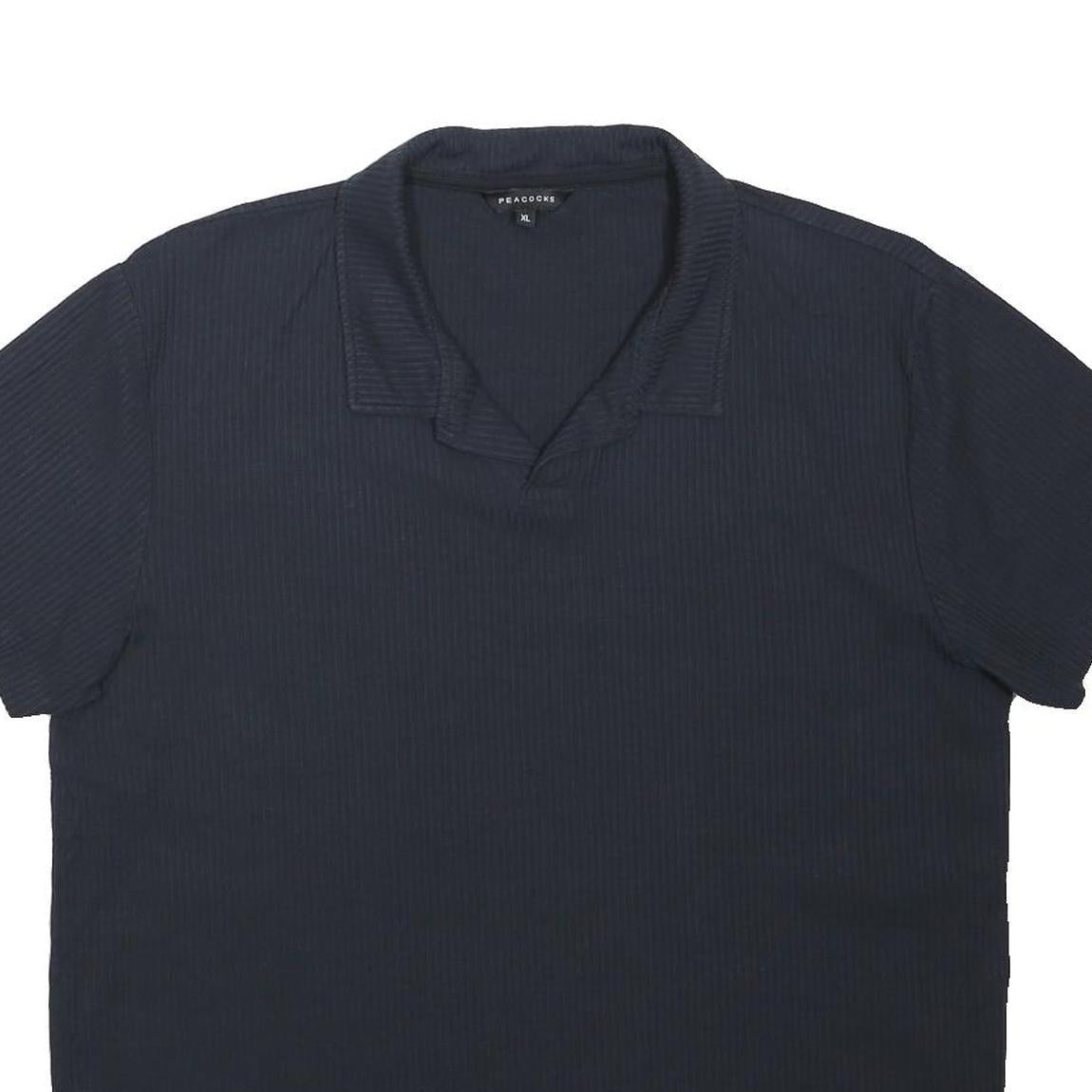 PEACOCKS Mens Navy Blue Short Sleeve Plain XL Cotton Blend Polo Shirt