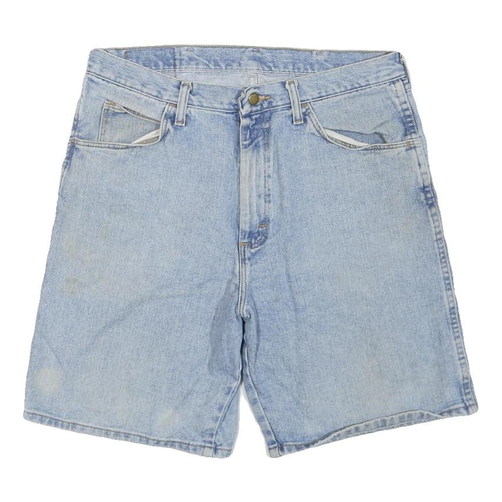 WRANGLER Womens Shorts Blue Casual Denim M W34 Cotton Blend Comfortable Style