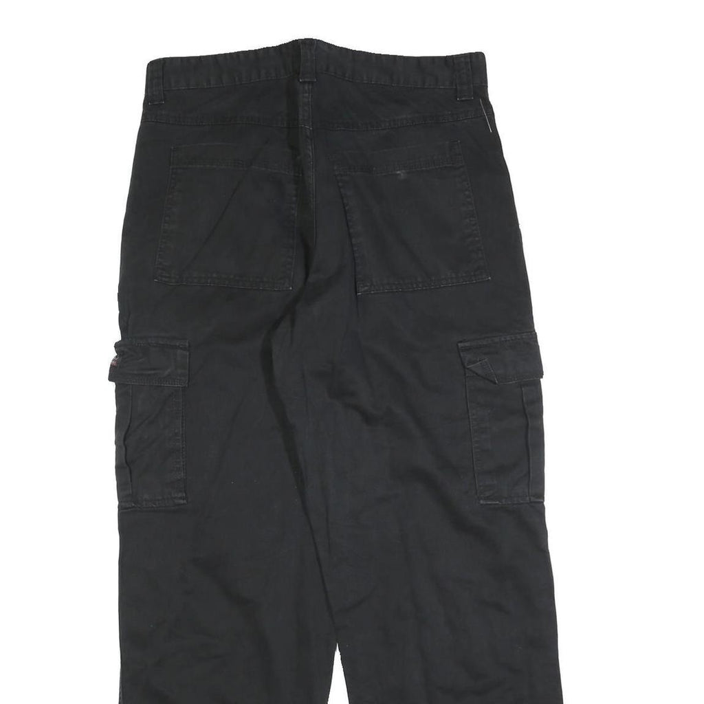 WRANGLER Mens Regular Black Cargo Trousers W32 L32 Cotton Blend Zip Pockets