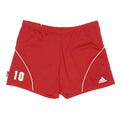 ADIDAS Womens Red Sports Casual Shorts M W32 Number 10 Logo