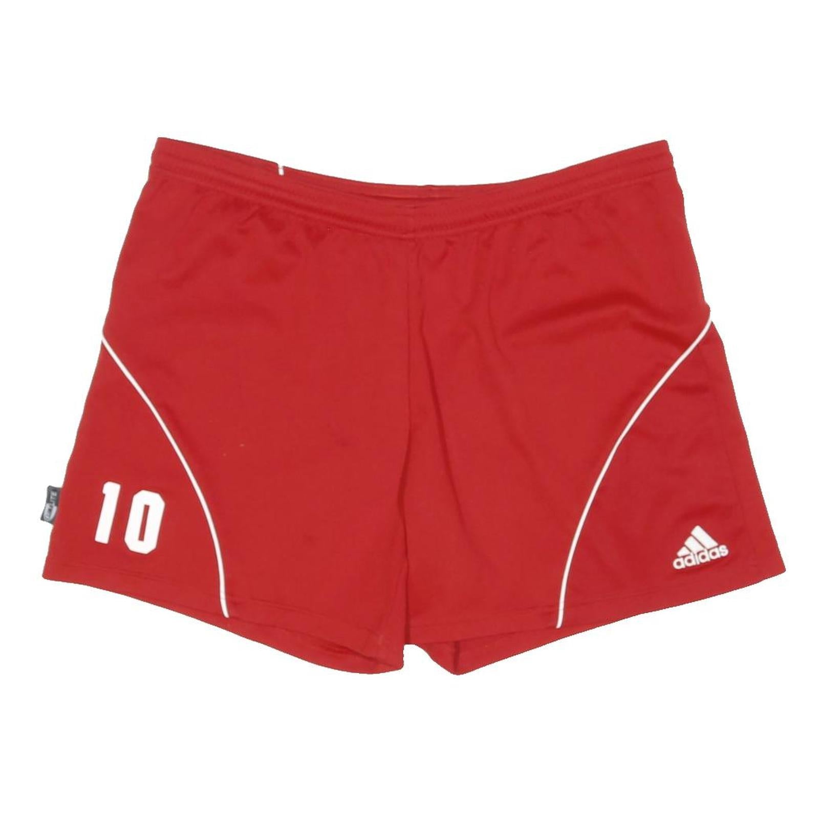 ADIDAS Womens Red Sports Casual Shorts M W32 Number 10 Logo