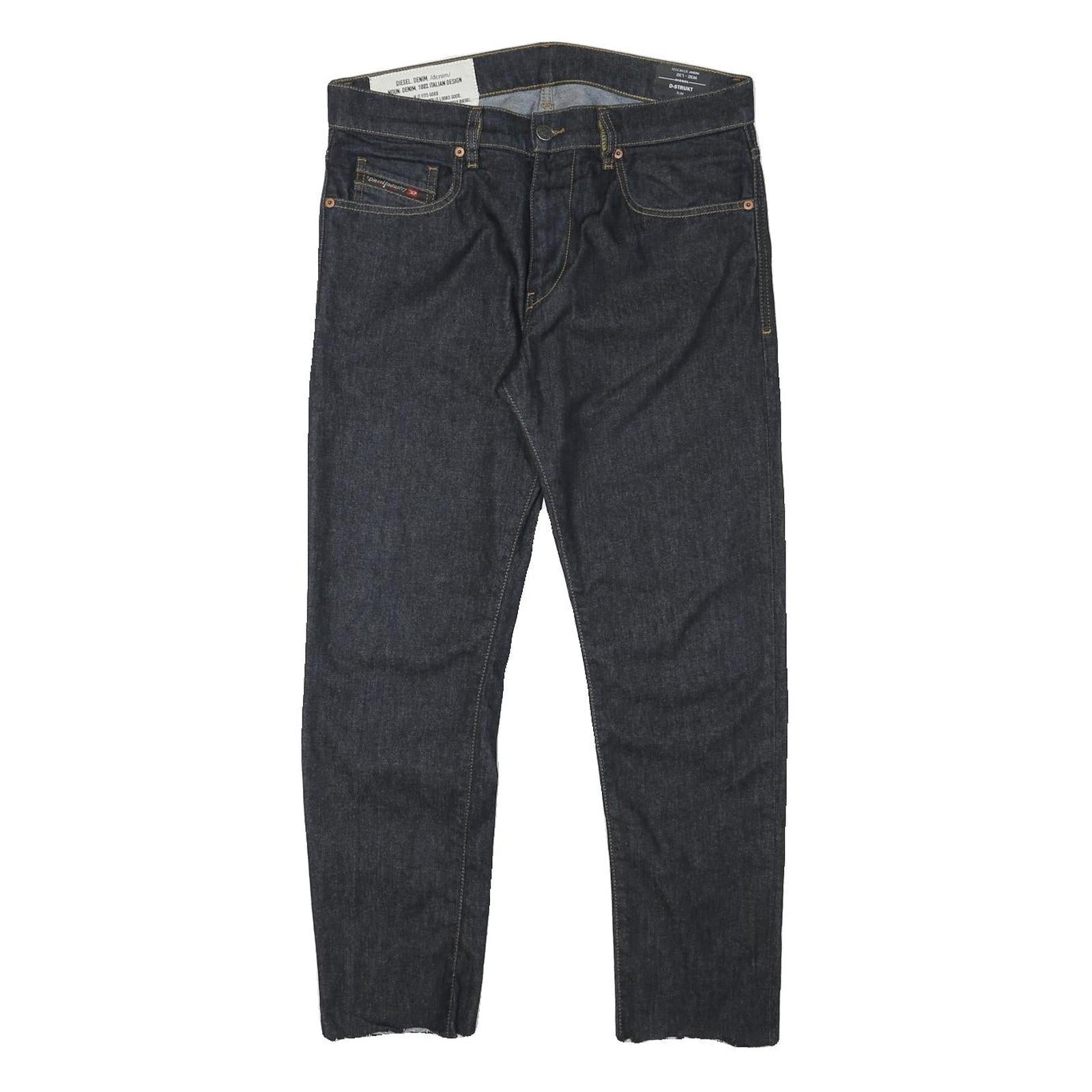 DIESEL Womens Slim Fit Blue Denim Jeans W33 L26 Zip Cotton Blend Plain