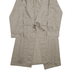 TOOTAL Mens Beige & Blue Printed Drawstring Jacket L Polyester Geometric Pattern