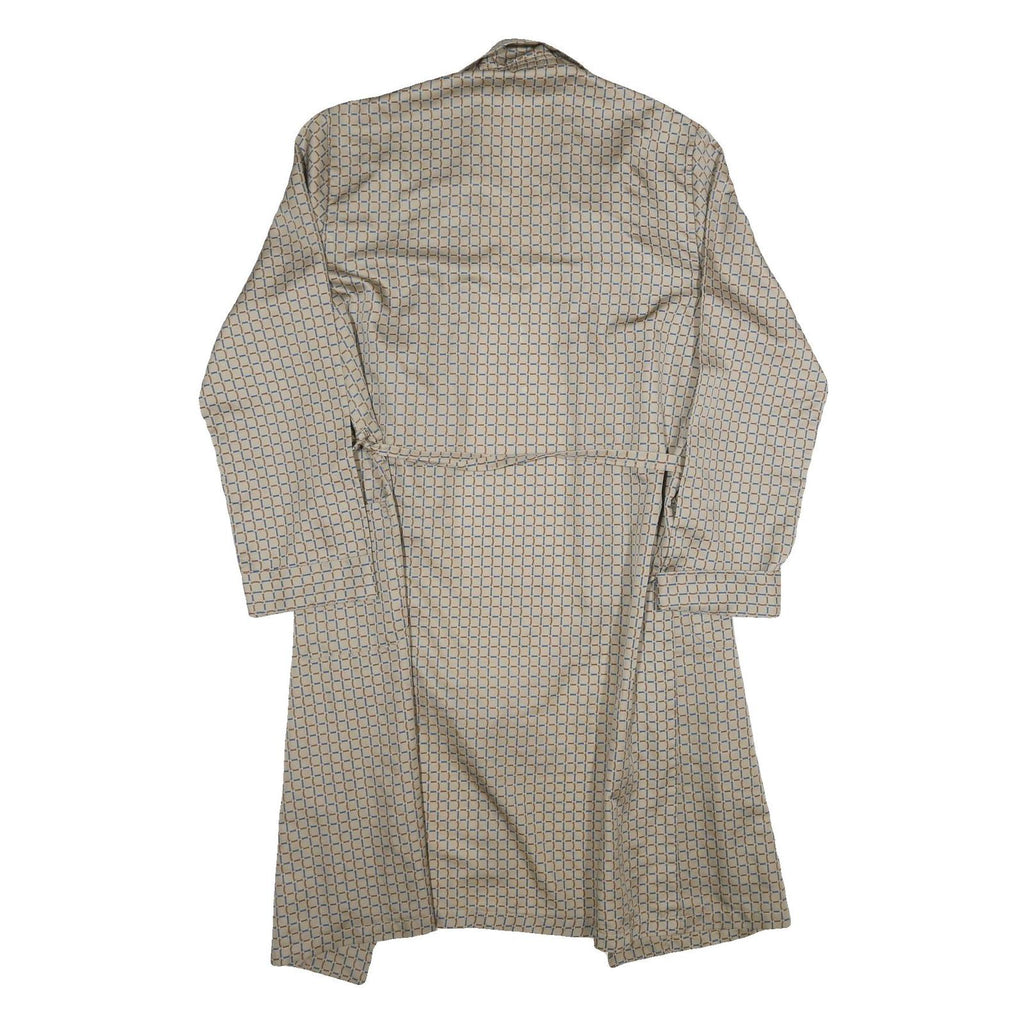 TOOTAL Mens Beige & Blue Printed Drawstring Jacket L Polyester Geometric Pattern