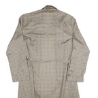 TOOTAL Mens Beige & Blue Printed Drawstring Jacket L Polyester Geometric Pattern